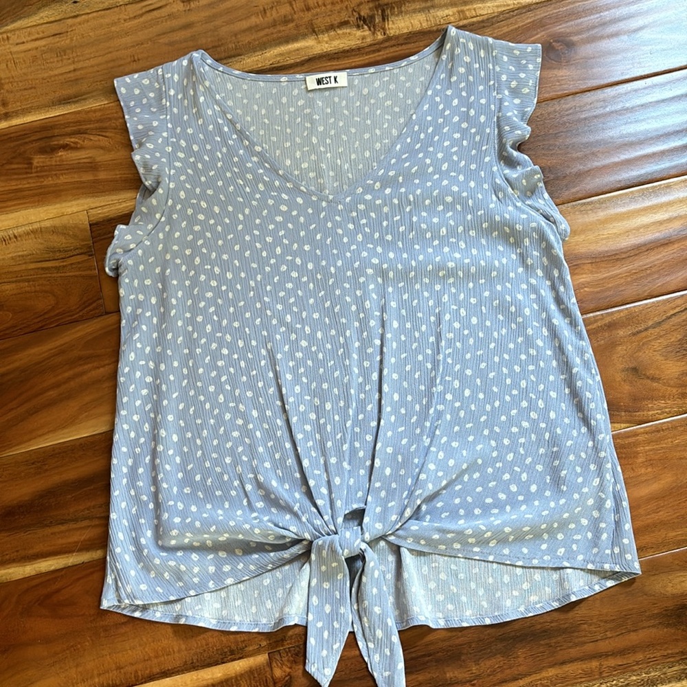 West Kei Flutter Sleeve Tie Front From Stitch Fix